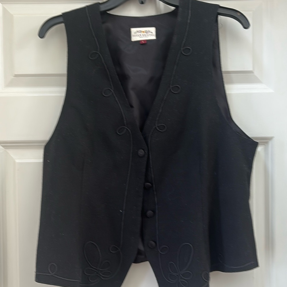 Susan Bristol Wool Embroidered Vest LG